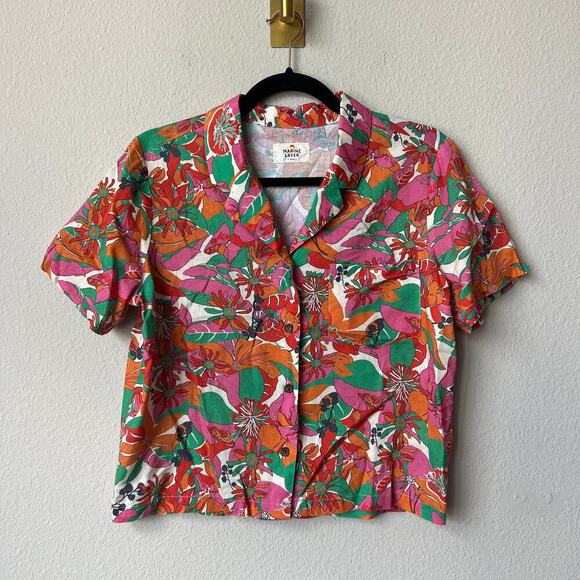 Marine Layer Lucy Short Sleeve Top in Vintage Floral Size XS - Picture 2 of 5